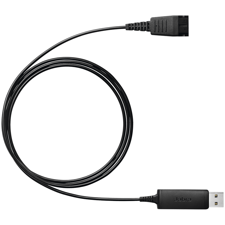 JABRA Link 230, USB enabler QD to USB, Plug & Play connection for corded JABRA Headsets with PC-based Audio and voice applications. Cable length 1.2 m