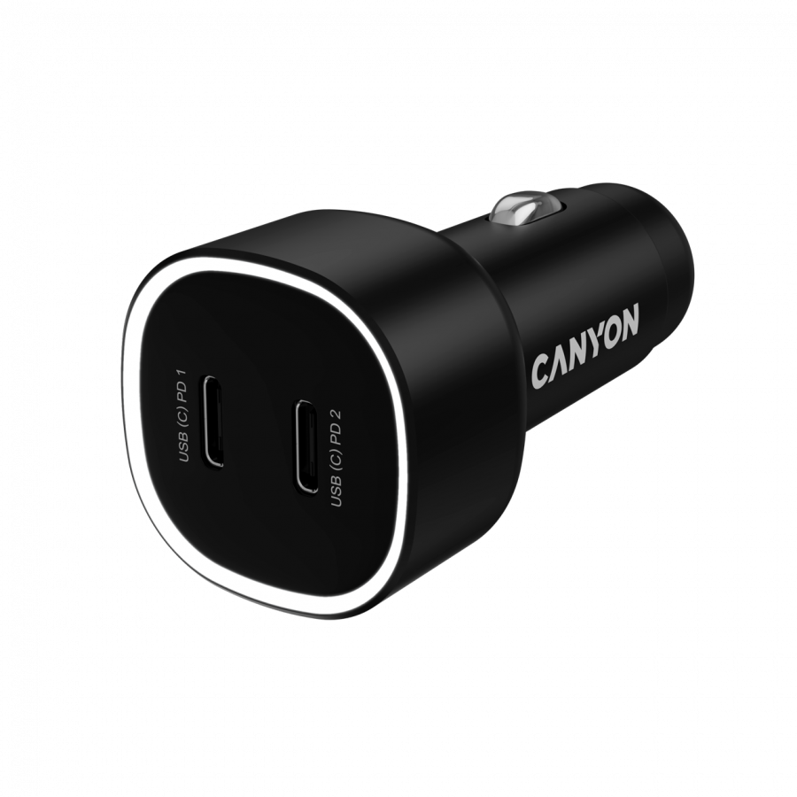 [CNE-CCABR3CC] CANYON car charger OnDrive 60 PD 60W 2xUSB-C Black