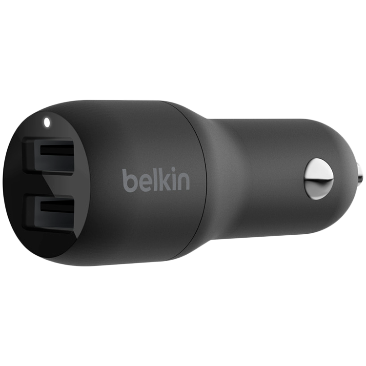 BELKIN Dual USB-A Car Charger, 12W X2, BLK