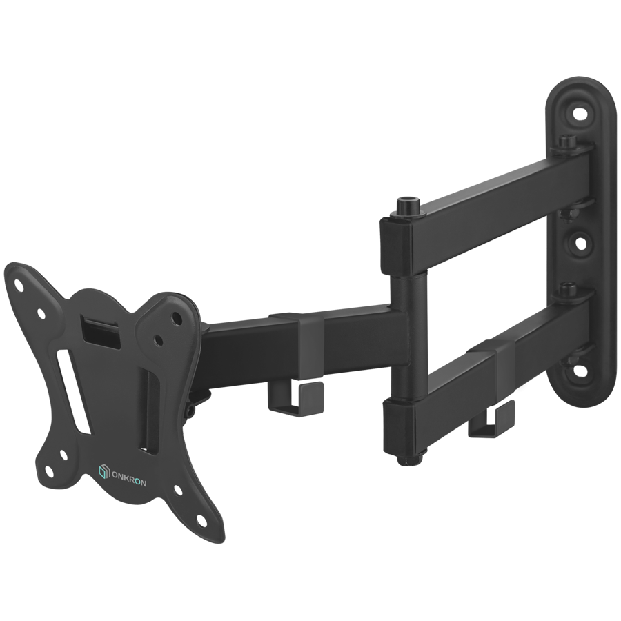 ONKRON Full Motion TV Wall Mount for 10 to 32-inch Flat Panel TVs Digital Panels 25 kg, Black