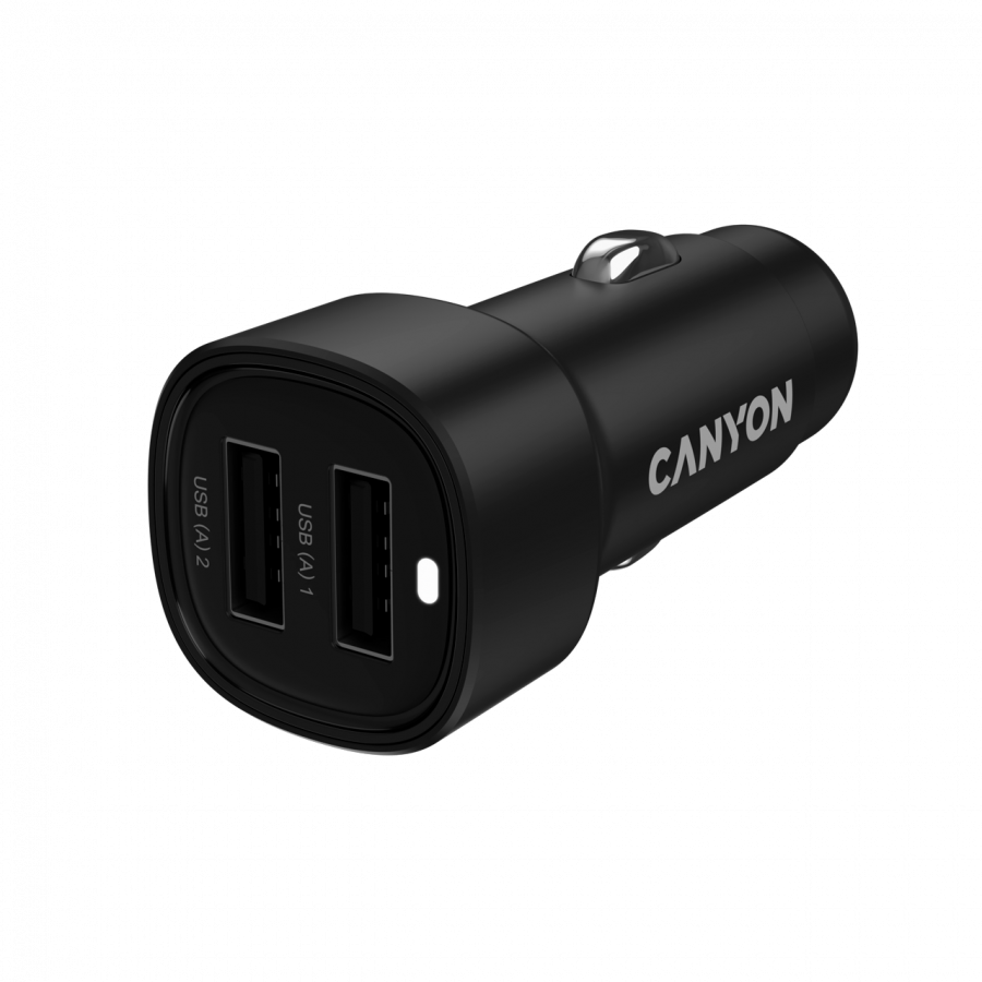 [CNE-CCABR2AA] CANYON car charger OnDrive 24  24W 2xUSB-A Black