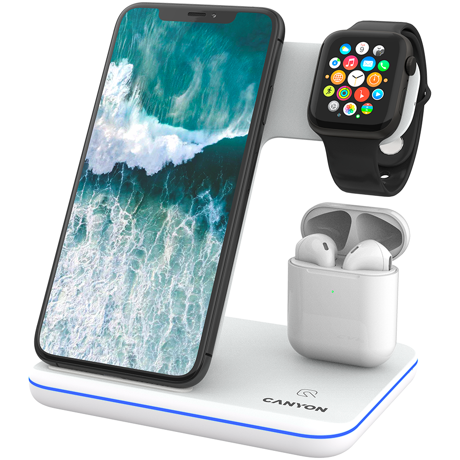 CANYON wireless charger WS-302 15W 3in1 UK White