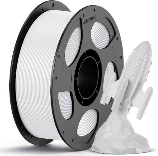 Anycubic PETG Filament White 1Kg. Ideal Usage: Mechanical brackets, water bottles, drone parts, and functional outdoor fixtures. Offering high impact resistance, weather durability, and chemical resistance.