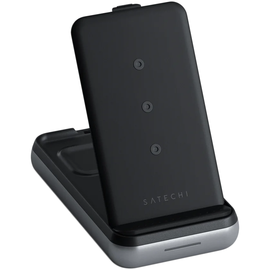 SATECHI Duo Wireless Charger Power Stand (Space Gray)