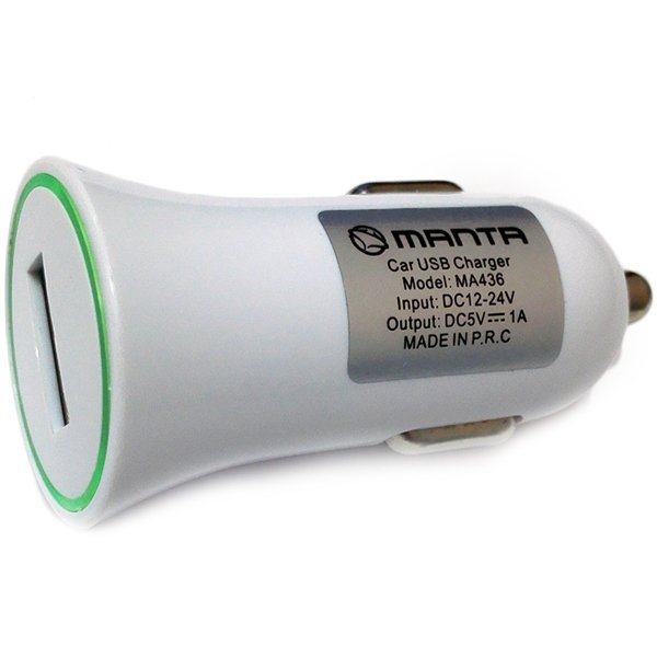 [MA436] Car Charger 1 x USB, White
