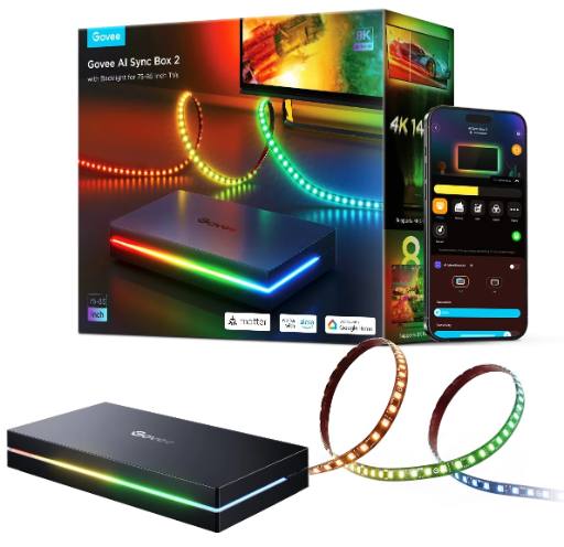 [29080] Govee TV AI Sync Box w/Strip Light for 75-85" Max 8K 240HZ (Matter) (UK)