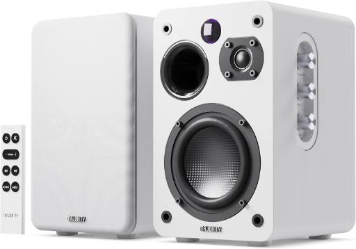 [29061] Majority Speakers Active D70X 70W 2.0 BT/USB/Phono/HDMI ARC White (pair)