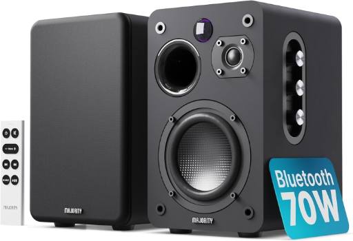 [29060] Majority Speakers Active D70X 70W 2.0 BT/USB/Phono/HDMI ARC Black (pair)