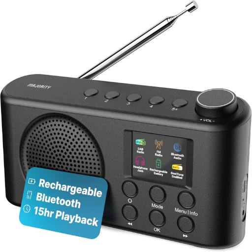 Majority ORWELL Pro Portable FM/DAB Radio with Display & Bluetooth USB-C Rechargeable
