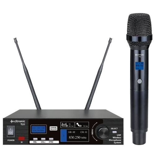 Citronic TU1-H True Diversity Multi-UHF Single Handheld Wireless Microphone 171.031UK