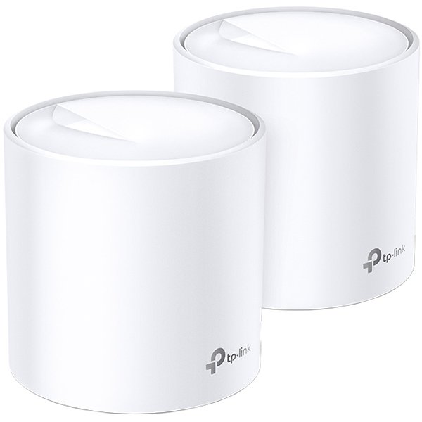 [DECO X60(2-PACK)] AX5400 Whole Home Mesh Wi-Fi System, Wi-Fi 6, 2402Mbps (4 streams) at 5GHz and 574Mbps (2 streams) at 2.4GHz, 2 Gigabit ports of each unit, support OFDMA, MU-MIMO, 802.11k/v/r seamless roaming, support WPA3, HomecareTM system, easy setup and manageme