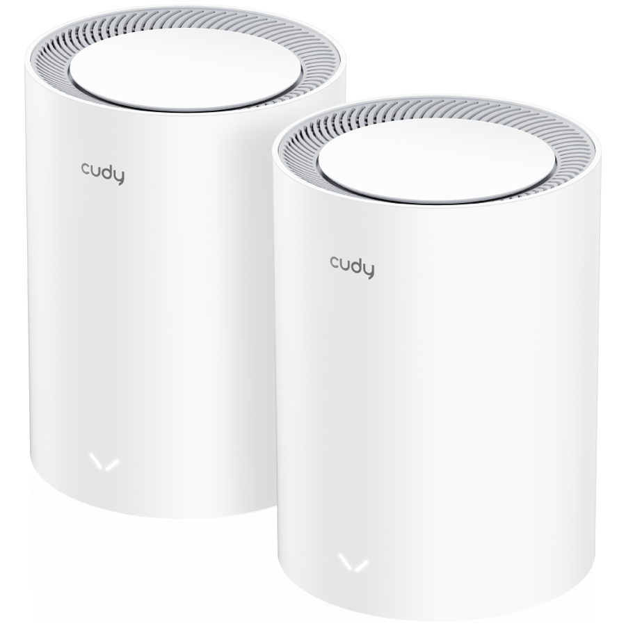 CUDY AX1800 Mesh Wi-Fi 6 Solution 1201Mbps on 5GHz and 574Mbps on 2.4GHz Seamless Roaming, Whole Home Coverage 2 Gigabit Ethernet Ports + 4 Internal Antennas MU-MIMO, Beamforming, WPA3 PPTP