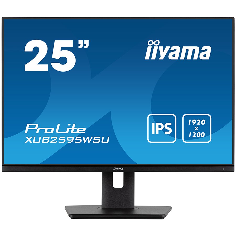 IIYAMA Monitor LED XUB2595WSU-B5 25" IPS 1920 x 1200 16:10 300 cd/m² 4ms VGA HDMI DP USB Hub height