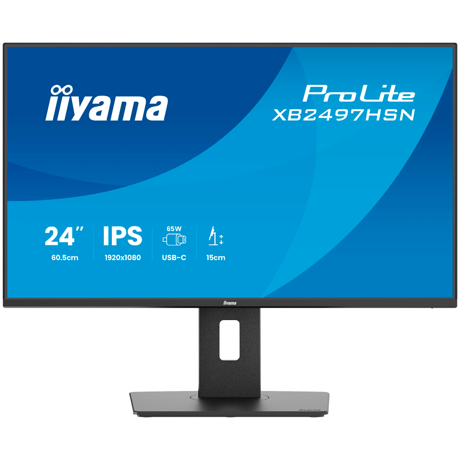 [XB2497HSN-B1] Iiyama ProLite XB2497HSN-B1, 60.5 cm , 23.8, 1920 x 1080 pixels, Full HD, LED, 1 ms, Black IPS monitor with USB-C docking, LAN