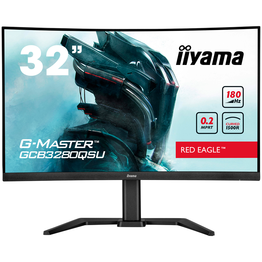[GCB3280QSU-B2] IIYAMA Monitor LED Gaming GCB3280QSU-B2 31.5" VA Curved 2560 x 1440 180Hz 350cd 0.2ms HDMI DP USB HUB height, swivel, tilt