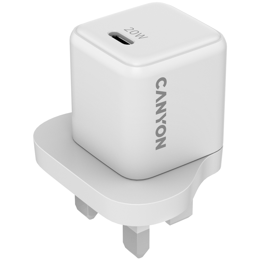 [CNS-CUW20C-UK] CANYON charger CU20C GaN 20W 1xPD UK  White