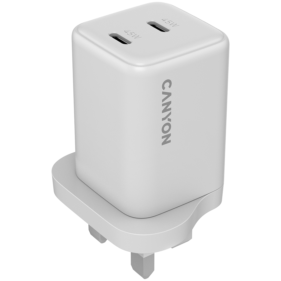 CANYON charger CU65ACC GaN 65W 2xPD 1xQC UK White