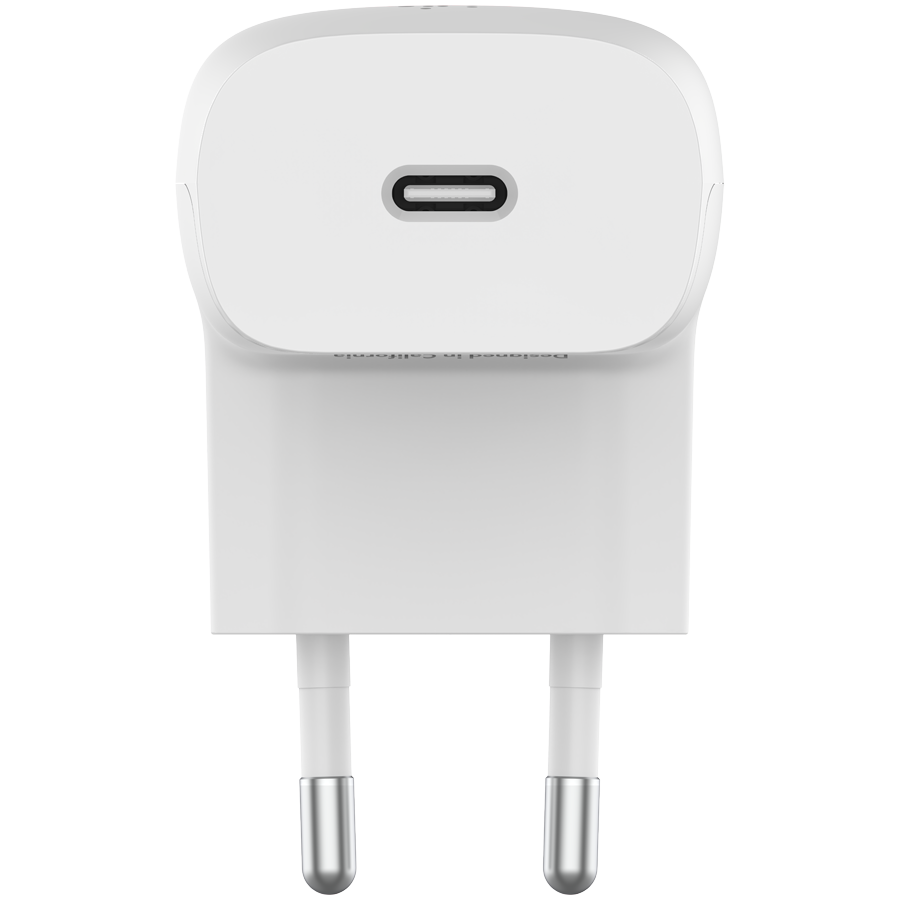 BELKIN PD 20W PPS USB-C WALL CHARGER, W/1M PVC C-LTG, WHT