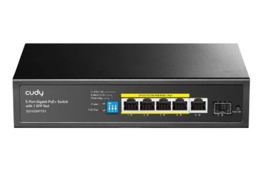 [30511] Cudy Switch POE Gigabit 4POE + 1GbE + SFP Port 120W GS1005PTS1