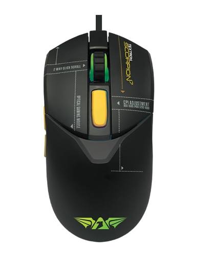 [28900] Armaggeddon SCORPION 7 Lite Wired Programmable RGB Gaming Mouse 12800 CPI