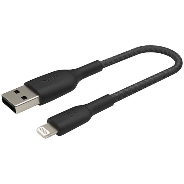 BELKIN Cable USB-A - Lightning, BRAIDED, 0.15m, black
