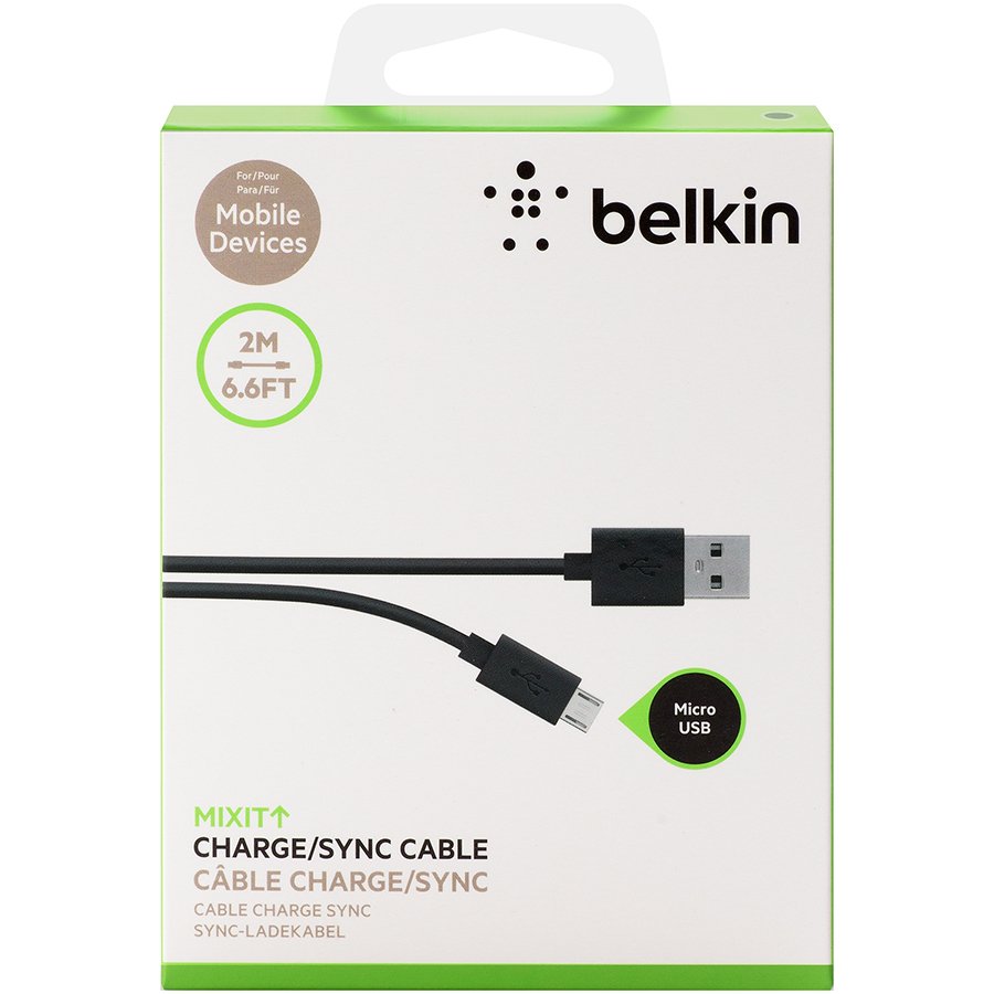 BELKIN MIXIT Micro-USB to USB ChargeSync Cable, 2M, Black