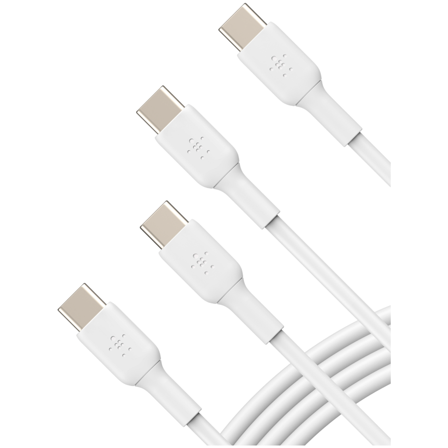 BELKIN USB-C to USB-C PVC White 1m Twin Pack