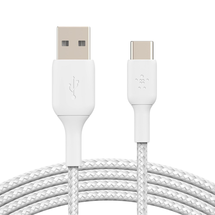 BELKIN USB-A to USB-C Cable Braided, 2M, White