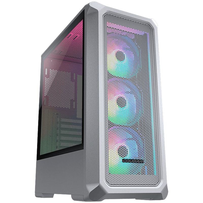 Cougar Archon 2 Mesh RGB PC Case - Mid Tower, White + PSU STC600, 600W Preinstalled