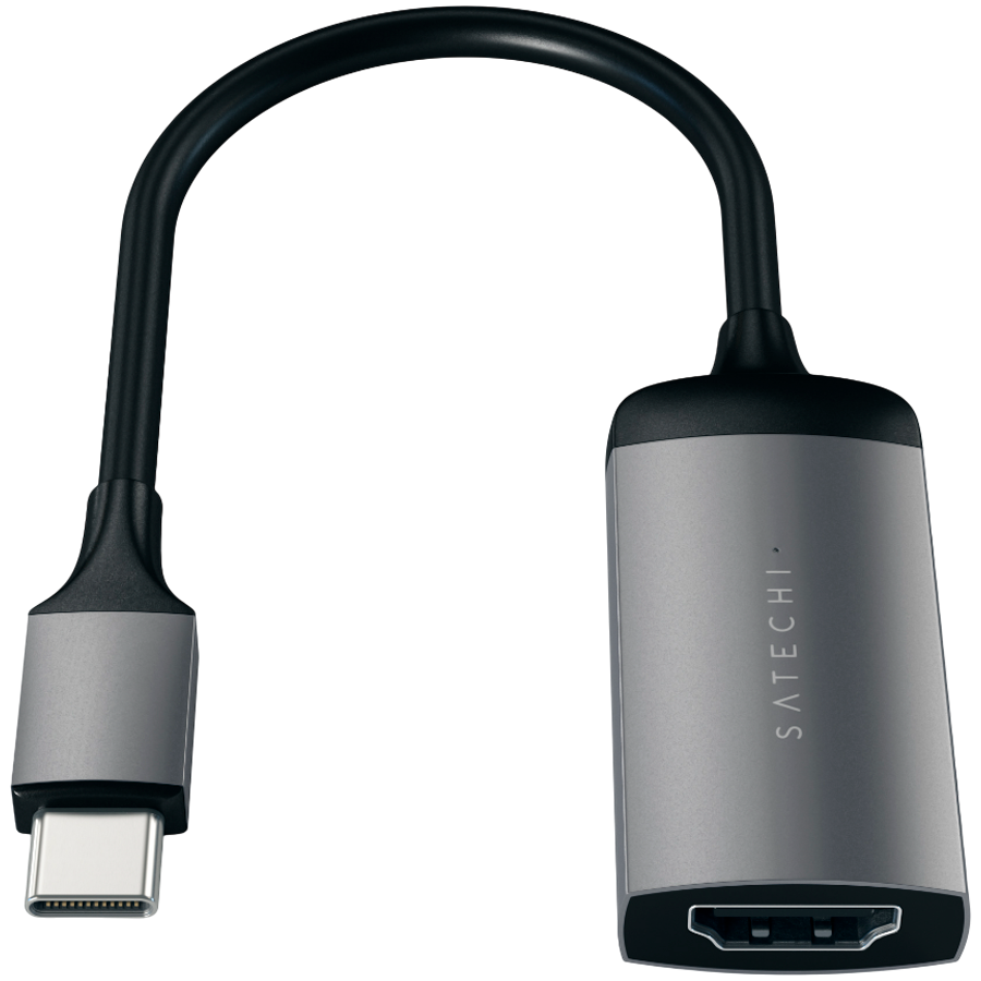 [ST-TC4KHAM] Satechi Aluminium USB-C to HDMI Adapter, 4K 60Hz, for MacBook and iPad, Space Grey