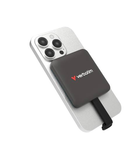 [28855] Verbatim SnapBack SSD 512GB with MagSafe - Store 4K Content Directly from your iPhone or Android phone - Supports Apple ProRes - Mocha Metallic