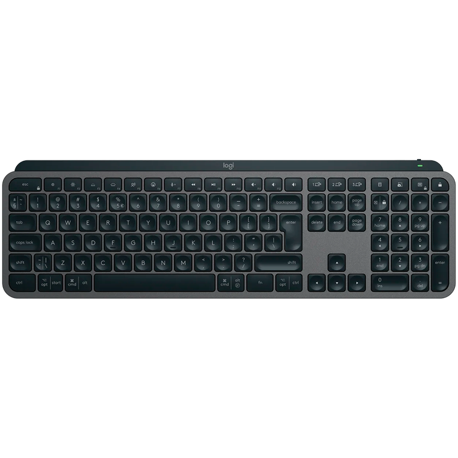 [920-011583] Logitech MX Keys S Plus Bluetooth Illuminated Keyboard with Palm Rest - Graphite - Nordic