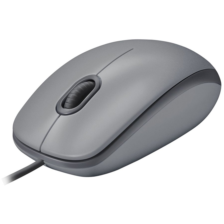 [910-005490] Logitech M110 Corded Mouse - Silent - Mid Grey - USB