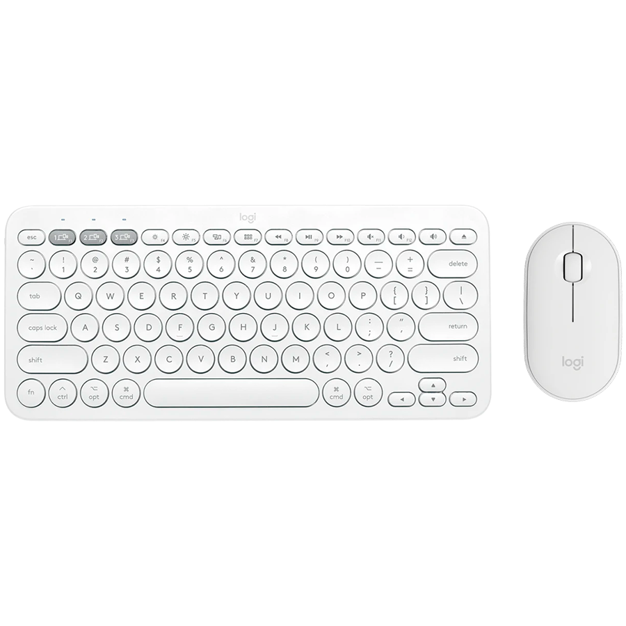 [920-012210] Logitech Pebble 2 Bluetooth Keyboard Combo - Tonal White - French