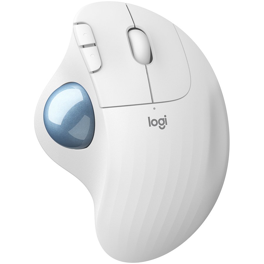 [910-005870] Logitech M575 Ergo Bluetooth Trackball Mouse - Off-white (910-005870)