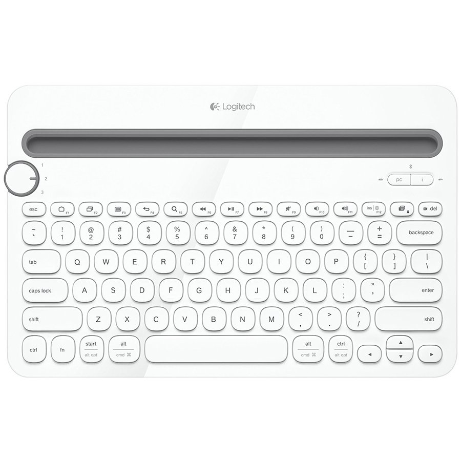 [920-006367] Logitech K480 Bluetooth Multi-Device Keyboard - White - US Int'l