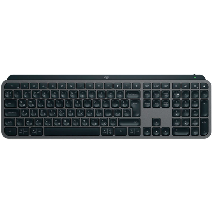 Logitech MX Keys S Plus Bluetooth Illuminated Keyboard with Palm Rest - Graphite - US Int'l
