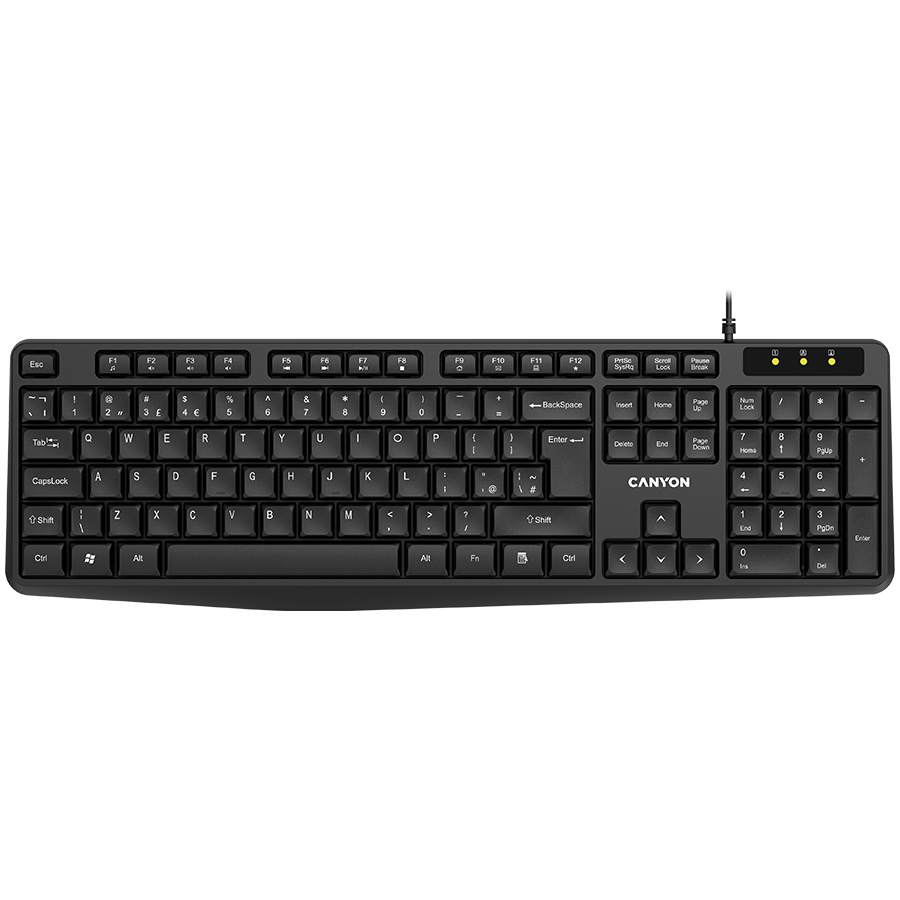 [CNE-CKEY01] Canyon keyboard KB-1 EN Wired Black
