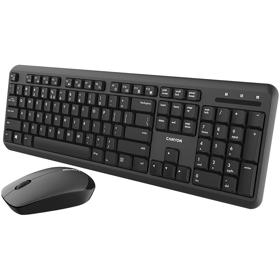 [CNS-HSETW02-UK/US] CANYON SET-W20 UK/US Keyboard+Mouse Velvet Wireless Black