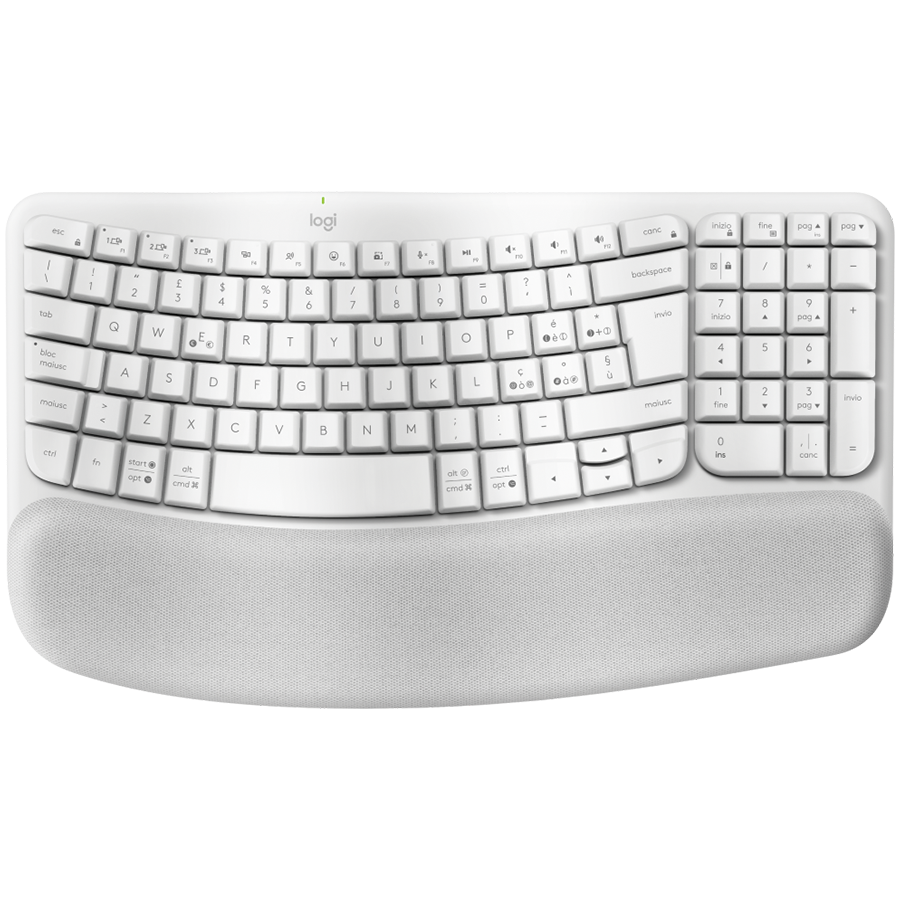 [920-012299] Logitech Wave Bluetooth ergonomic keyboard - Offwhite - Nordic