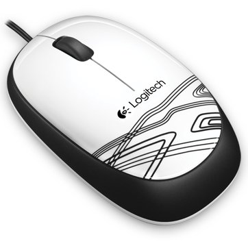Logitech M105 Corded Mouse - White - USB