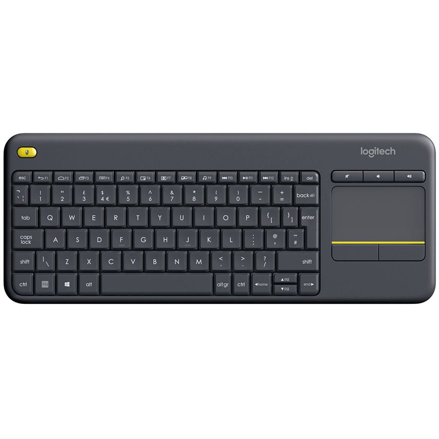 Logitech K400 Plus Wireless Touch Keyboard - Black - Arabic