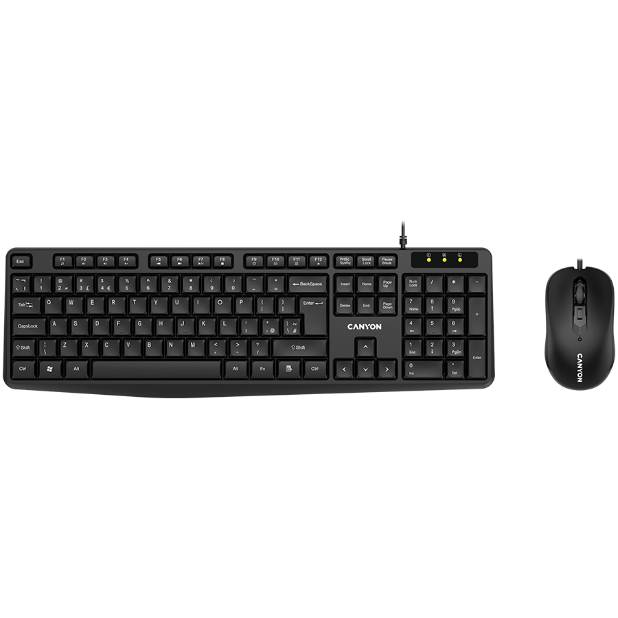 [CNE-CSET1-UK/US] Canyon SET-1 EN Keyboard+Mouse Wired Black (CNE-CSET1-UK/US)