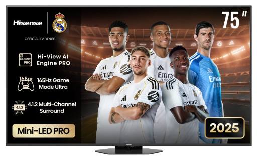 [28785] Hisense 75U8Q 75'' 4K Smart QLED MINI LED 144hz TV