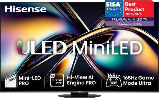[28783] Hisense 65U8Q 65'' 4K Smart QLED MINI LED 120hz Gaming TV