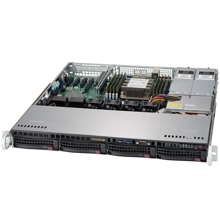 [AS-1013S-MTR] Supermicro SuperServer AS-1013S-MTR 1U - 1xSocket SP3, TDP 240W, 8xDDR4, 4x3.5'' Hot-swap, 1xPCI-E 3.0 x16, 2x1GbE LAN, 1xRJ45 IPMI