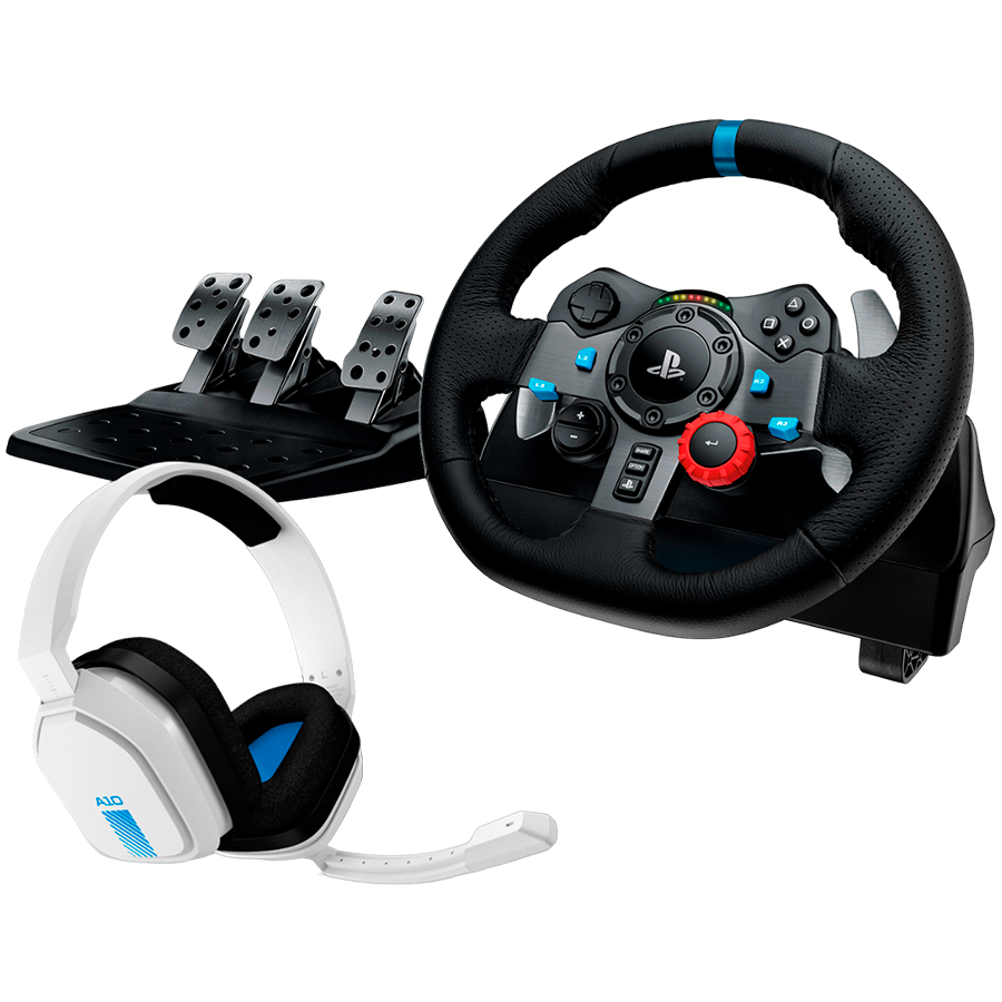 [991-000486] LOGITECH G29 Driving Force Racing Wheel for PS + Astro A10 - WHITE
