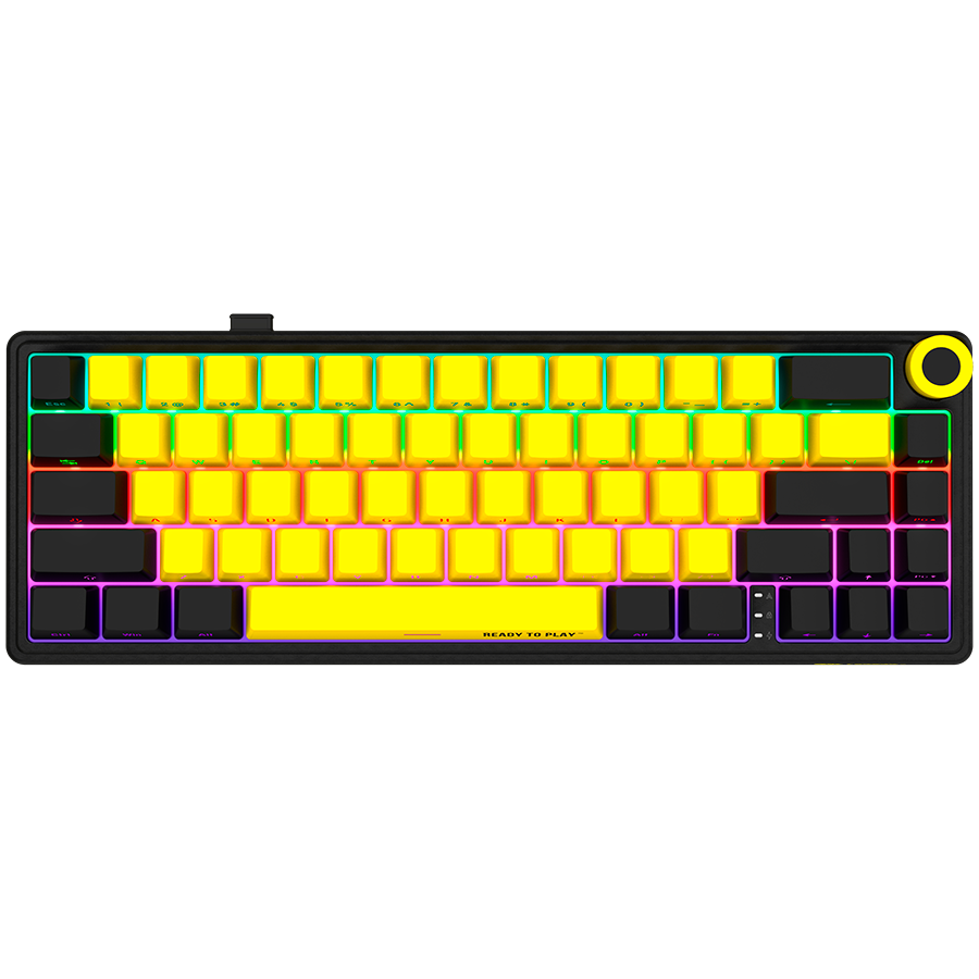 [LRG-KBP70MW-YL-US] LORGAR KBP70MW, Wireless 65% Mechanical Gaming Keyboard Pro, Black/yellow, EN layout