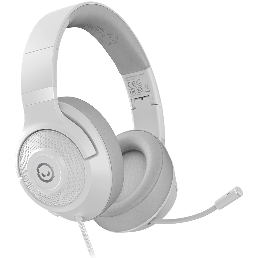 [LRG-GHS101W] LORGAR Noah 101, Gaming headset with microphone, 3.5mm jack connection, cable length 2m, foldable design, PU leather ear pads, size: 185*195*80mm, 0.245kg, white