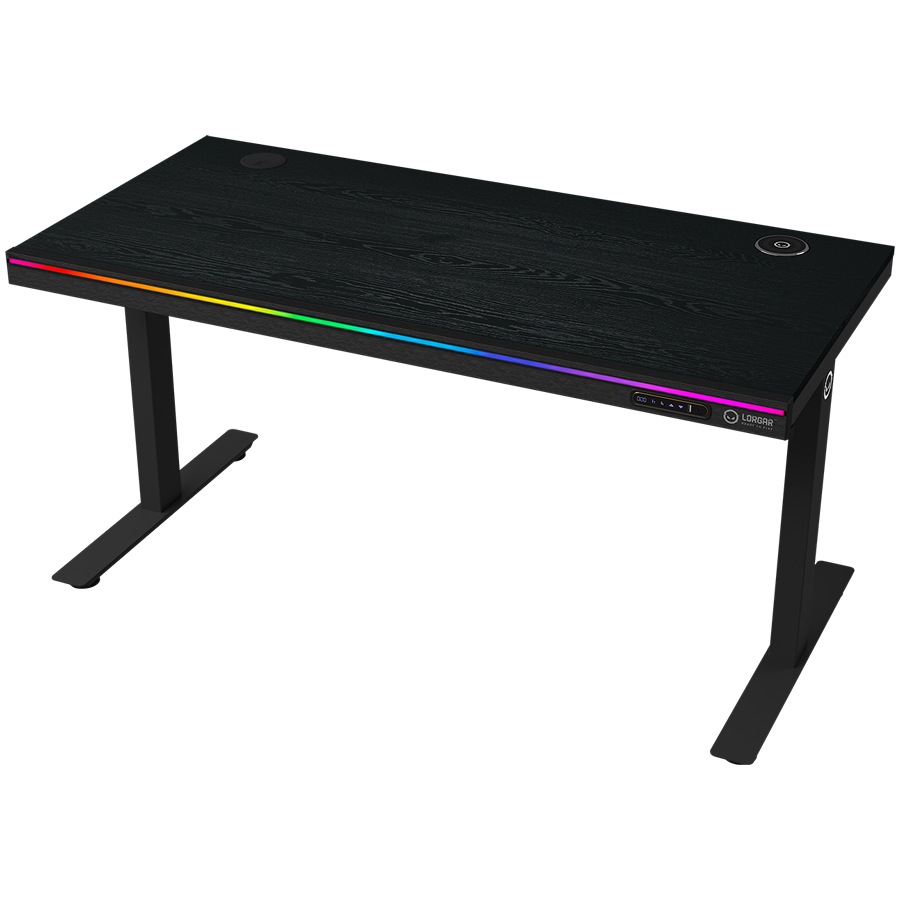Dual-Motor Sit/Stand Gaming Desk with Melamine Top Black